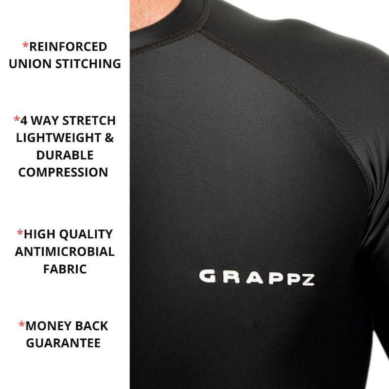 Rashguard - Long Sleeve Athletic Compression Shirt - Base layer - By G –  GRAPPZ